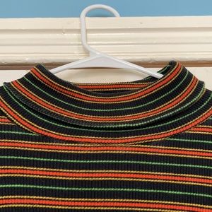Striped oversized turtleneck shirt